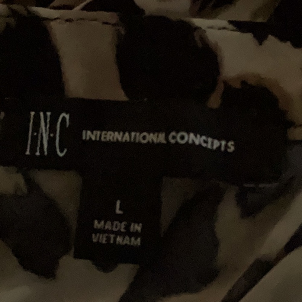 INC Split Neck Leopard Print Top - image 3